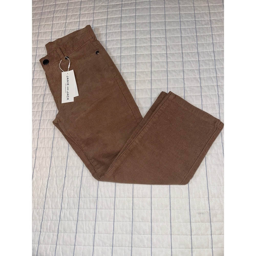 Janie and Jack Boys Brown Corduroy Pants Adj Waist Straight Leg Size 5 NWT